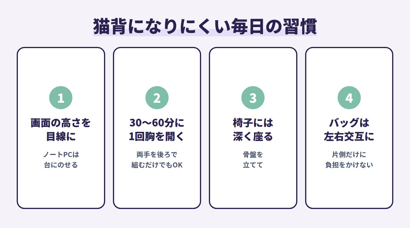 猫背になりにくい毎日の習慣
