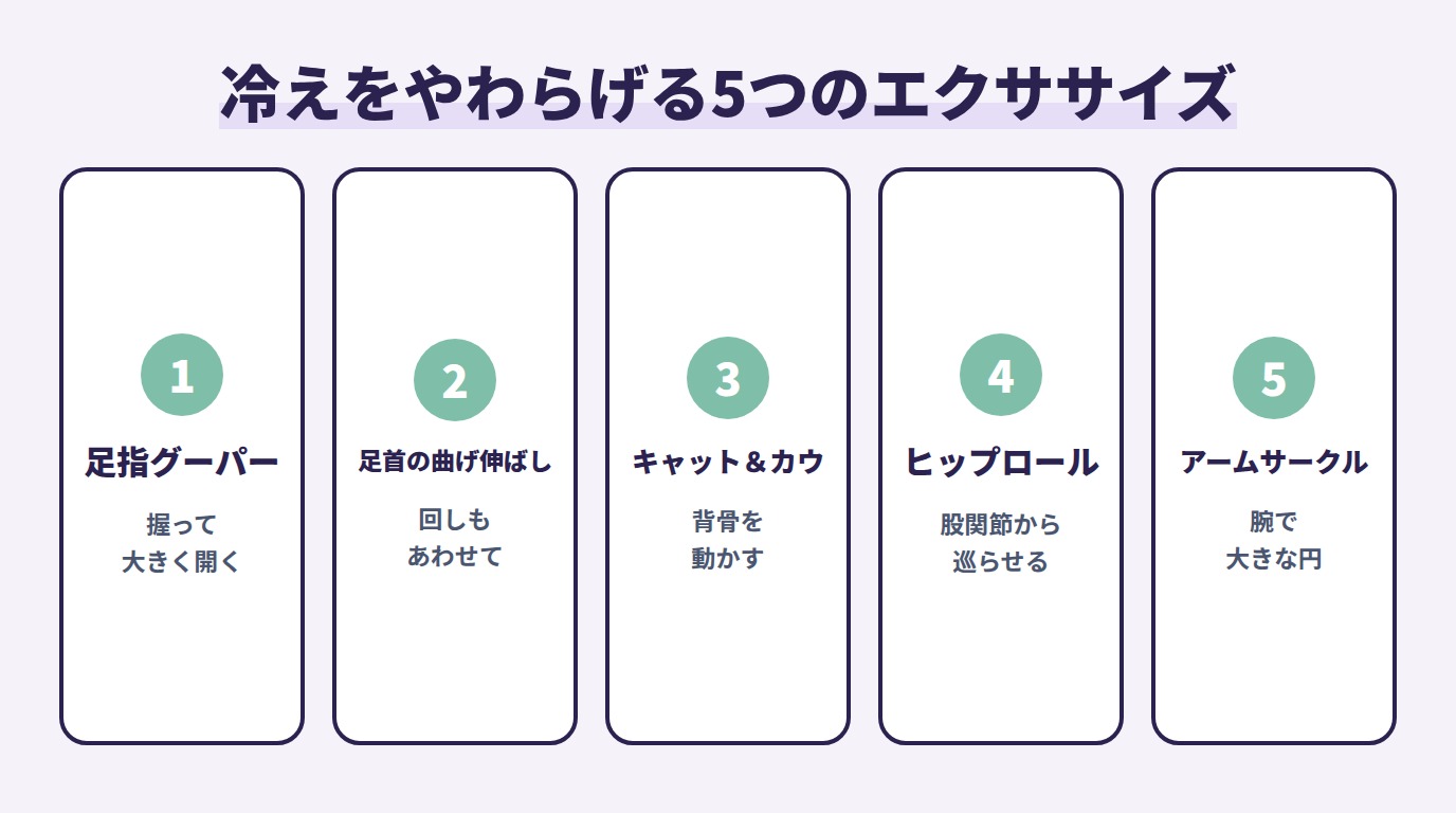 冷えをやわらげる5つのエクササイズ