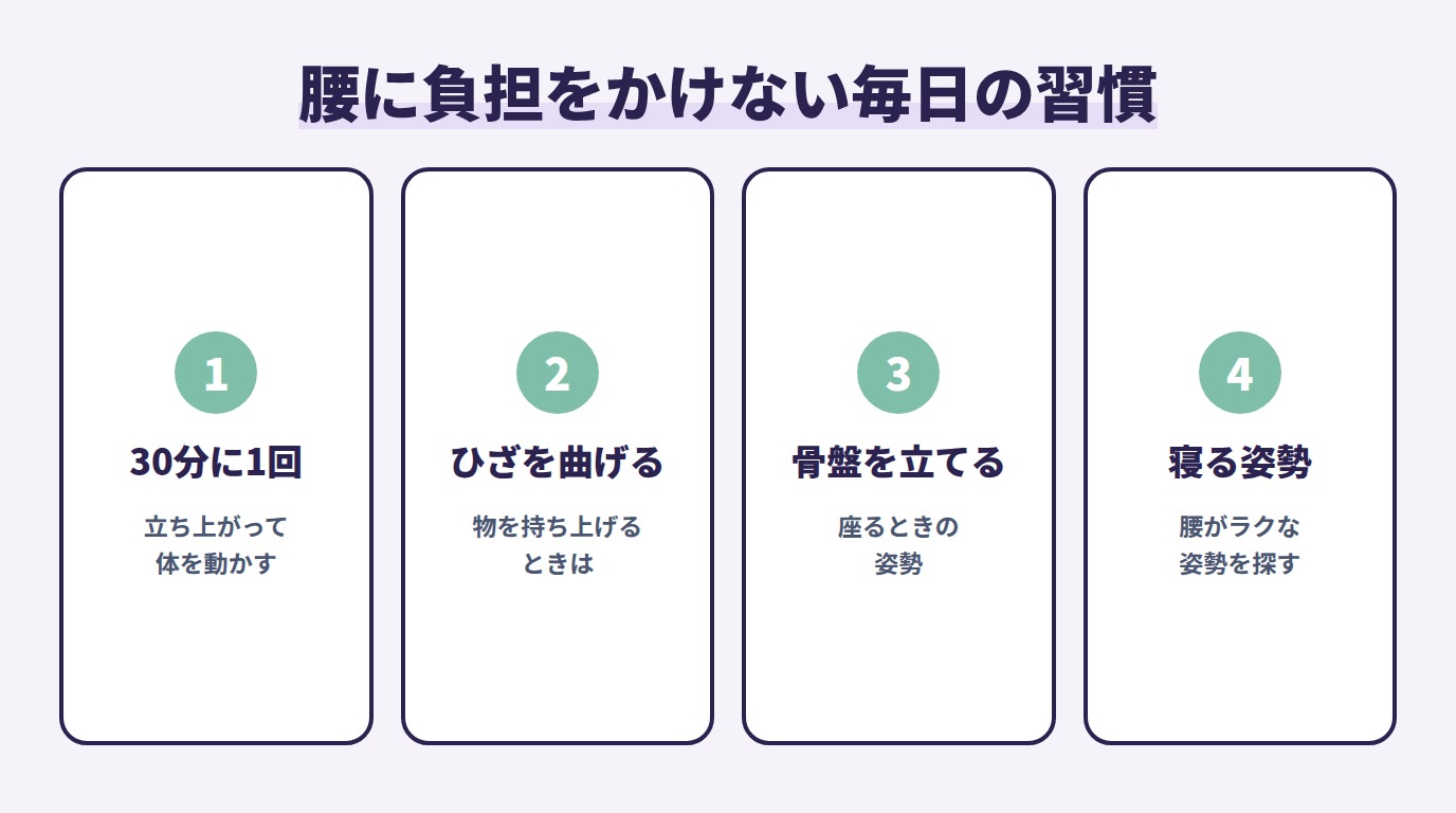 腰に負担をかけない毎日の習慣