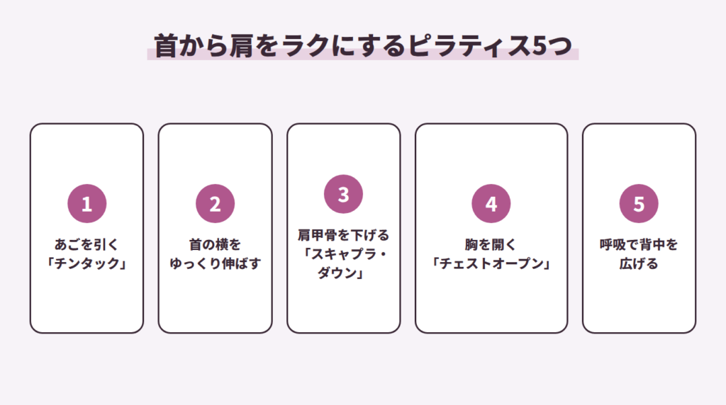 首から肩をラクにするピラティス5つ