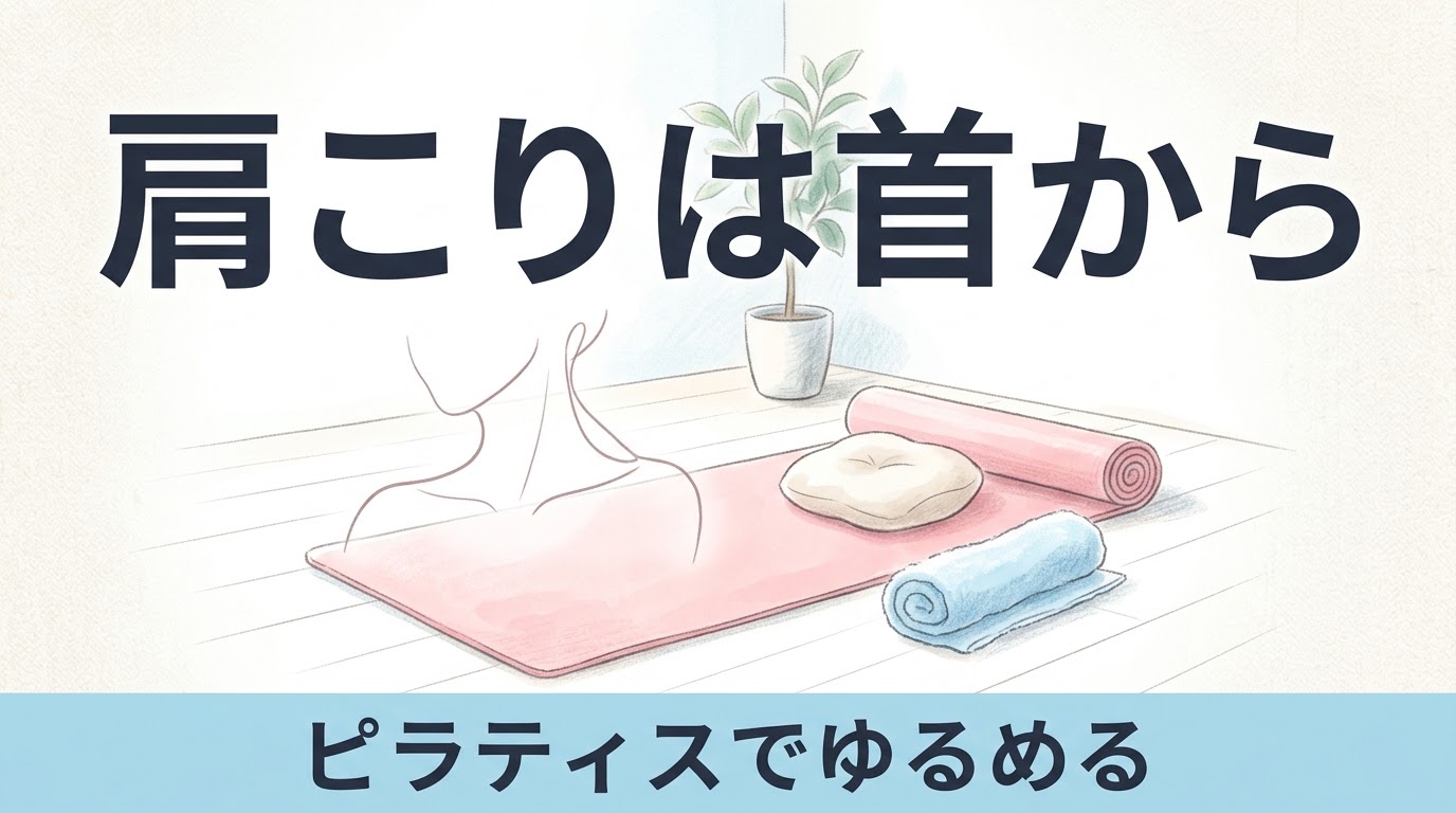 肩をもんでもすぐ戻る肩こりは「首」から｜ピラティスで首まわりをゆるめて肩をラクにする方法