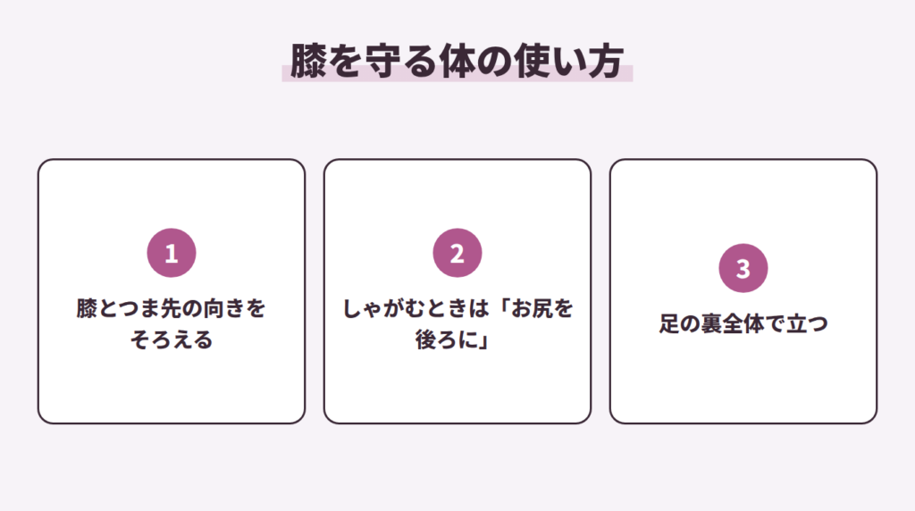 膝を守る体の使い方