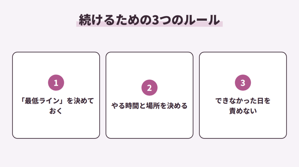 続けるための3つのルール